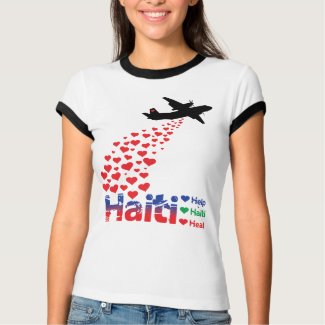Profit to Unicef - Haiti Air Drop - Ladies Ringer shirt