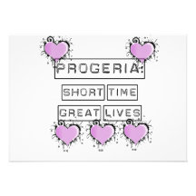 Progeria: Short Time Great Lives, Purple hearts Custom Invitations