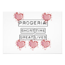 Progeria: Short Time, Great Lives with red hearts Custom Invitation