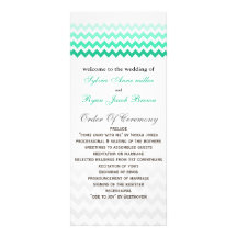 Programa del boda de Ombre de la verde menta del g Tarjetas Publicitarias