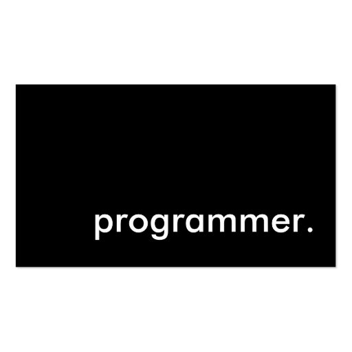 programmer. business card template (front side)