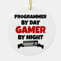 Programmer by Day Gamer by Night Christmas Tree Ornaments