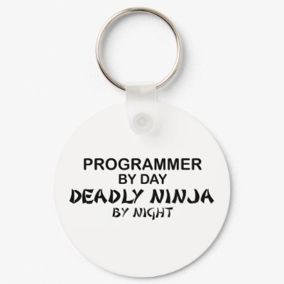 Programmer Deadly Ninja by Night Keychains by poorrichards