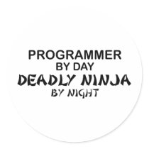 Programmer Deadly Ninja by Night Stickers