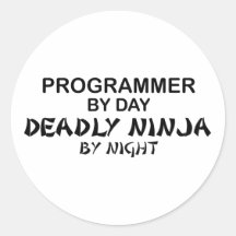Programmer Deadly Ninja by Night Sticker