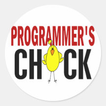 PROGRAMMER’S CHICK ROUND STICKERS