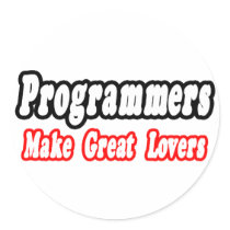 Programmers Make Great Lovers stickers by Programmer_Shirts Programmers Make Great Lovers stickers