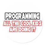 Programming...Cool Kids Round Stickers