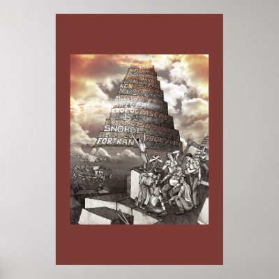 Programming Languages Tower of Babel Poster by kentbingham