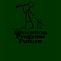 Progress, Education, Future t-shirts