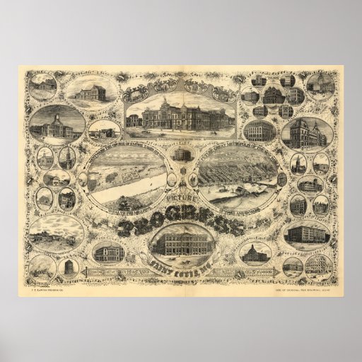 Progress of St Louis - 1884 (Vogel) BigMapBlog.com Posters