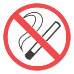 prohibition 6 no smoking round stickers