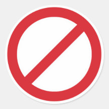 Prohibition Sign/No Symbol Round Stickers