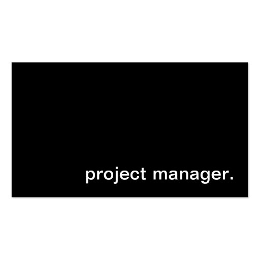Project Manager Business Card (front side)