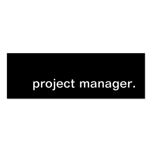 project manager. business card (front side)