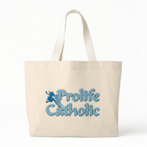 Prolife Catholic Cross Tote Bags