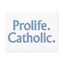 Prolife. Catholic. Postcard