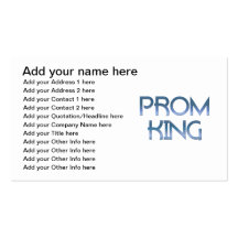 Prom King Business Cards