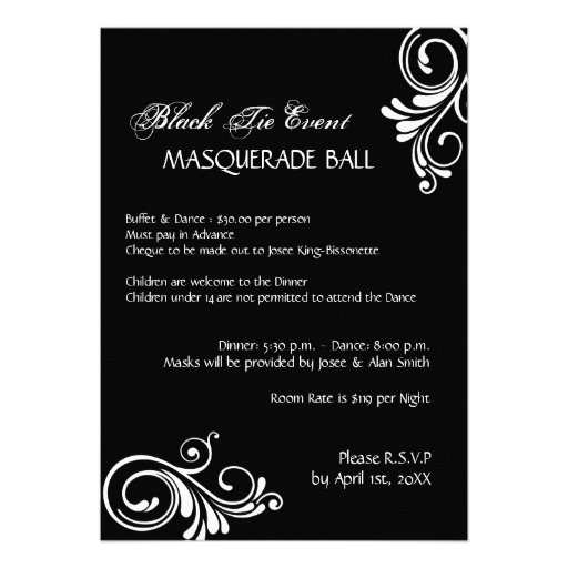 Prom Masquerade Invitation