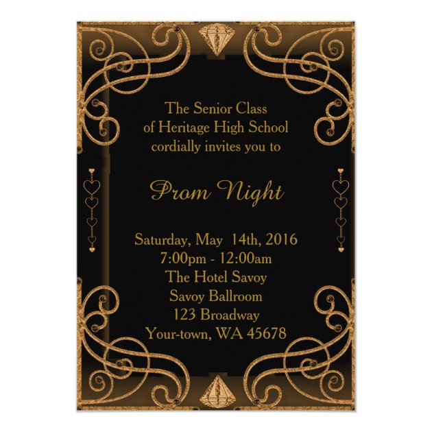 Prom Night Black & Gold Card