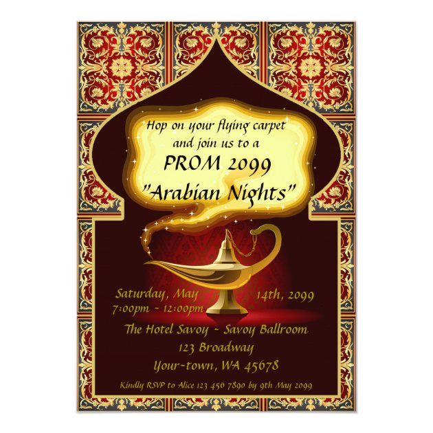 Prom Senior-Junior, Arabian style, red & gold Card