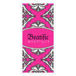 Prominent Pink Damask Pink, Black White Full Color Rack Card