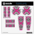 Prominent Pink Damask Pink, Black White Skullcandy Decals