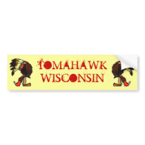PROMOTE TRAVEL TOMAHAWK WISCONSIN BUMPER STICKERS
