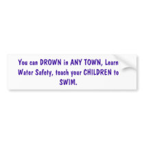 Promoting water safety bumper stickers