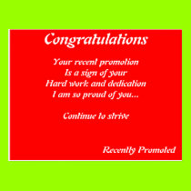 Promotion at work postcards postcards