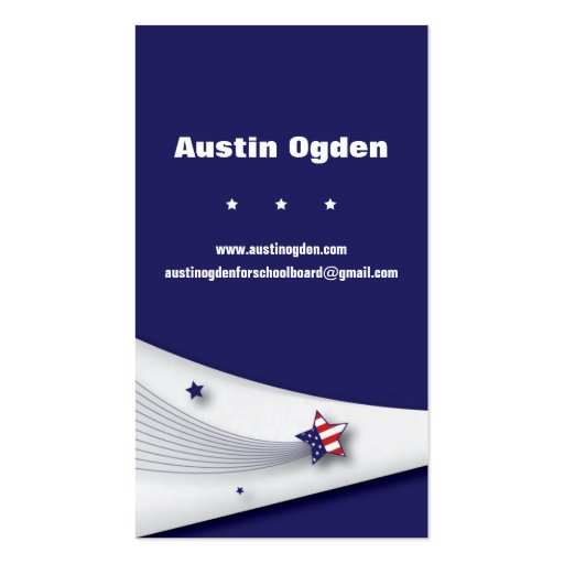 Promotional American Flag Business Card - Red Blue (back side)