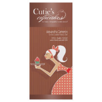 Promotional Cupcake Menu Cutie's Cupcakes Personalized Rack Card