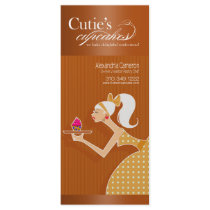 Promotional Cupcake Menu Cutie's Cupcakes Customized Rack Card