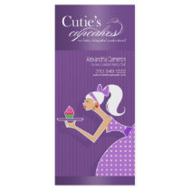 Promotional Cupcake Menu Cutie's Cupcakes Customized Rack Card
