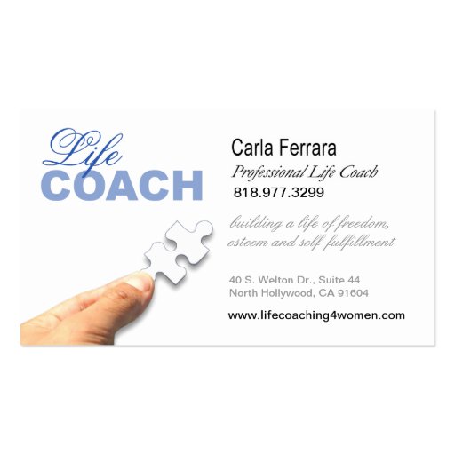 PROMOTIONAL for Life Coach Spiritual Counseling Business Card Templates (back side)