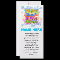 Promotional Rack Cards - BELIEVE Pop Art rack cards