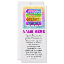 Promotional Rack Cards - Dream Think Create Enjoy