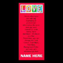 Promotional Rack Cards - LOVE Pop Art rack cards