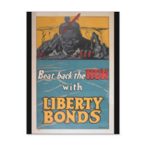 Propaganda Poster "Beat Back the Hun" WWI postcards by harlowandcompany Propaganda Poster "Beat Back the Hun" WWI postcards