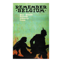 Propaganda Poster "Remember Belgium" WWII posters by harlowandcompany Propaganda Poster "Remember Belgium" WWII posters