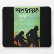 Propaganda Poster "Remember Belgium" WWII Mouse Pads