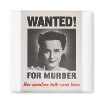 Propaganda Poster "Wanted for Murder" WWII magnets by harlowandcompany Propaganda Poster "Wanted for Murder" WWII magnets