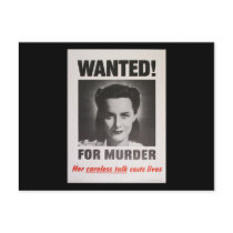 Propaganda Poster "Wanted for Murder" WWII postcards by harlowandcompany Propaganda Poster "Wanted for Murder" WWII postcards