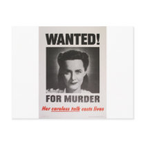 Propaganda Poster "Wanted for Murder" WWII postcards by harlowandcompany Propaganda Poster "Wanted for Murder" WWII postcards