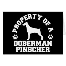 Property Doberman Pinscher Greeting Cards