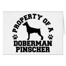 Property Doberman Pinscher Greeting Cards