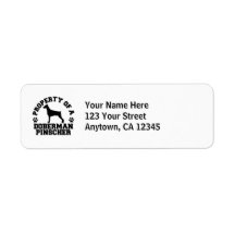 Property Doberman Pinscher Return Address Label
