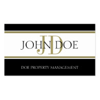 Property Manager Gold Stripe W/W Business Card