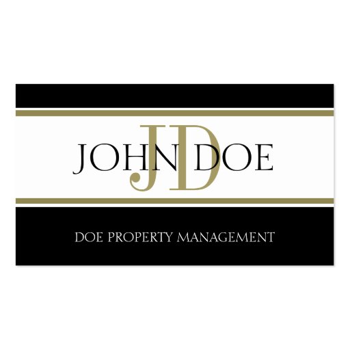 Property Manager Gold Stripe W/W Business Card (front side)