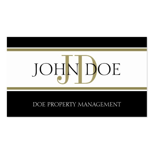 Property Manager Gold Stripe W/W Business Card